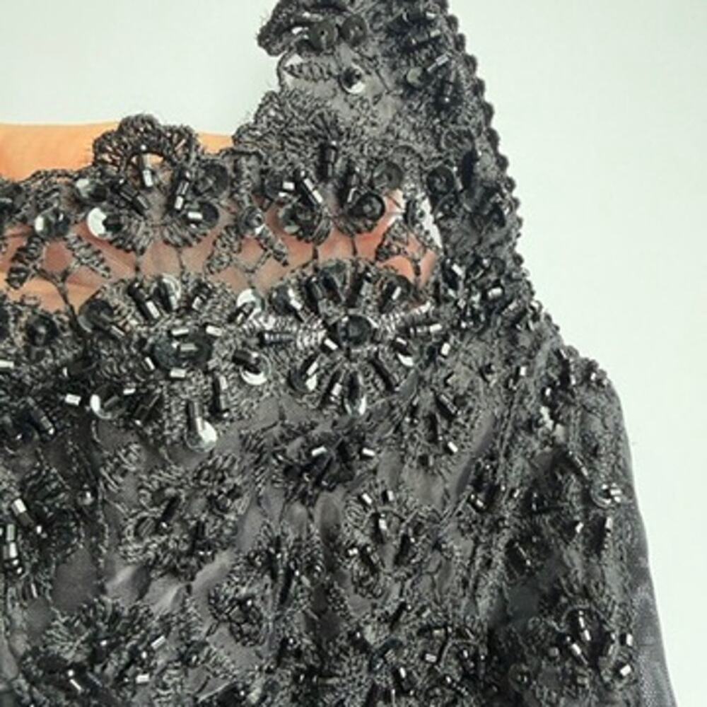 Bebe Black Sparkling Beaded & Sequin Underwire Bra Bralette Crop Top Size Medium - Picture 3 of 7